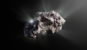 An artist’s impression of what the surface of the interstellar comet 2I/Borisov might look like. Image credit: ESO / M. Kormesser.