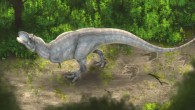 Artistic reconstruction of a tyrannosaur creating footprints. Image credit: José Vitor Silva.