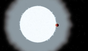 An artist’s impression of the ultrahot Jupiter WASP-33b and its parent star. Image credit: Astrobiology Center.