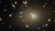 This Hubble image shows the giant galaxy cluster Abell 3827. Image credit: NASA / ESA / Hubble / R. Massey.