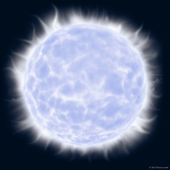 An artist’s impression of an antimatter star. Image credit: Sci-News.com.