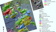 Geologic map of the southwest peak-ring area of the Schrödinger basin, including structural features, geologic units and inferred lithologies in the peak ring. Image credit: Czaplinski et al., doi: 10.3847/PSJ/abdb34.