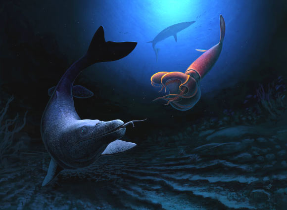 An artist’s impression of Pluridens serpentis. Image credit: Andrey Atuchin.