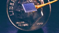 As part of the BrainGate clinical trial, researchers are using tiny electrode arrays to record signals from the motor cortex of the brain; those signals can then be used to control robotic prostheses, computers or other devices; the hope is that such a system may one help restore communication and movement in people with paralysis due to injury or illness. Image credit: BrainGate.org.