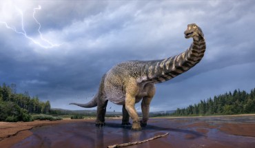 Life reconstruction of Australotitan cooperensis. Image credit: Vladislav Konstantinov / Scott Hocknull.