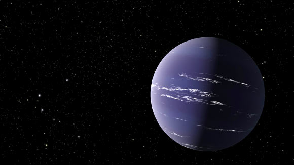 An artist’s rendering of the Neptune-like exoplanet TOI-1231b. Image credit: NASA / JPL-Caltech.