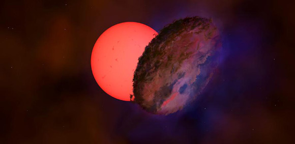 An artist’s impression of the VVV-WIT-08 binary system. Image credit: Amanda Smith, University of Cambridge.