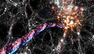 An artist’s impression of cosmic filaments. Image credit: A. Khalatyan/ J. Fohlmeister / Leibniz-Institut für Astrophysik Potsdam.