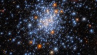 This Hubble image shows the open star cluster NGC 330. The color image was made from separate exposures taken in the ultraviolet, visible and near-infrared regions of the spectrum with Hubble’s Wide Field Camera 3 (WFC3). Four filters were used to sample various wavelengths. The color results from assigning different hues to each monochromatic image associated with an individual filter. Image credit: NASA / ESA / Hubble / J. Kalirai / A. Milone.