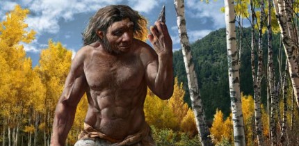 A reconstruction of Homo longi in his habitat. Image credit: Chuang Zhao.