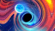 An artist’s impression of a black hole-neutron star merger. Image credit: Carl Knox, OzGrav & Swinburne University.