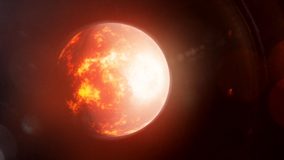 An artist’s impression of the potential lava world TOI-1807b. Image credit: NASA’s Goddard Space Flight Center / Chris Smith, KBRwyle.