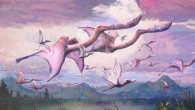 Flock of Cretaceous-period pterosaurs Pterodaustro guinazui. Image credit: Mark Witton.