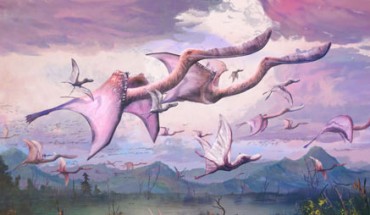 Flock of Cretaceous-period pterosaurs Pterodaustro guinazui. Image credit: Mark Witton.