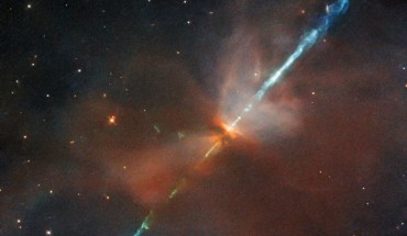 This Hubble image shows a Herbig-Haro object labeled HH 111. Image credit: NASA / ESA / Hubble / B. Nisini.