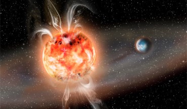 Red dwarfs flare actively and expel particles that can alter and evaporate the atmospheres of planets in their orbit. Image credit: Leibniz Institute for Astrophysics Potsdam / J. Fohlmeister.