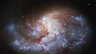 This Hubble image shows the barred spiral galaxy NGC 1385. The color image was made from separate exposures taken in the ultraviolet, visible and near-infrared regions of the spectrum with Hubble’s Wide Field Camera 3 (WFC3). Five filters were used to sample various wavelengths. The color results from assigning different hues to each monochromatic image associated with an individual filter. Image credit: NASA / ESA / Hubble / J. Lee / PHANGS-HST Team.