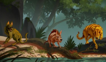 Left to right: Conacodon hettingeri, Miniconus jeanninae, and Beornus honeyi. Image credit: Banana Art Studio.