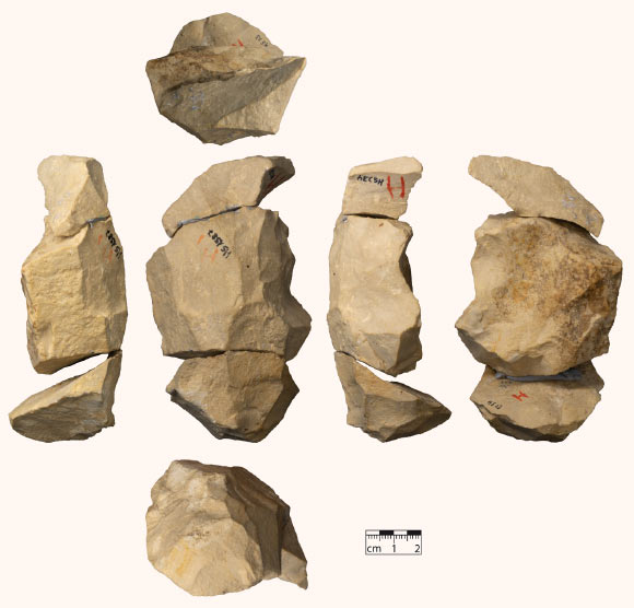Middle Paleolithic stone core from the site of Heidenschmiede, Germany. Image credit: Jens A. Frick.