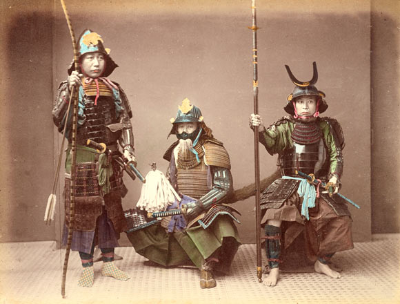 Japanese samurai in armor, print by Kusakabe Kimbei, 1870s. Image credit: Getty’s Open Content Program.