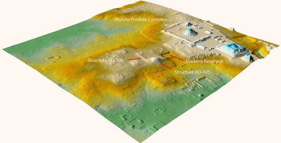 LiDAR view of the Teotihuacan Complex at Tikal, Guatemala. Image credit: T. Garrison / PACUNAM.