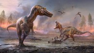 Artist’s impressions of Ceratosuchops inferodios (foreground) and Riparovenator milnerae (background). Image credit: Anthony Hutchings.