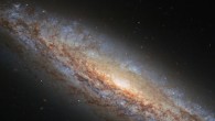 This Hubble image shows the starburst spiral galaxy LEDA 42975. The color image was made from separate exposures taken in the visible and near-infrared regions of the spectrum with Hubble’s Wide Field Camera 3 (WFC3). It is based on data obtained through four filters. The color results from assigning different hues to each monochromatic image associated with an individual filter. Image credit: NASA / ESA / Hubble / O. Graur / L. Shatz.