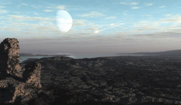 This artistic conception illustrates large asteroids penetrating Earth’s oxygen-poor atmosphere. Image credit: SwRI / Dan Durda / Simone Marchi.