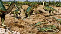 Reconsturction of Mussaurus patagonicus herd. Image credit: Jorge Gonzalez.