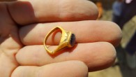 The ancient gold ring found at the Byzantine-period wine production complex in Yavne, Israel. Image credit: Dafna Gazit / Israel Antiquities Authority.