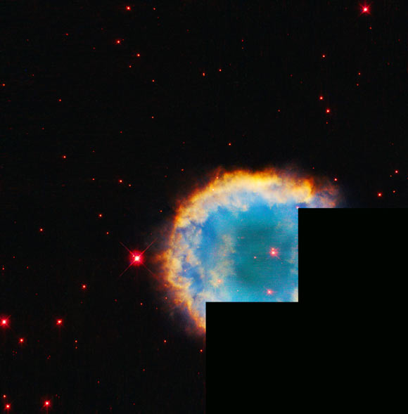 This Hubble image shows the planetary nebula NGC 2438. Image credit: NASA / ESA / Knoll et al. / Gladys Kober, NASA & Catholic University of America.