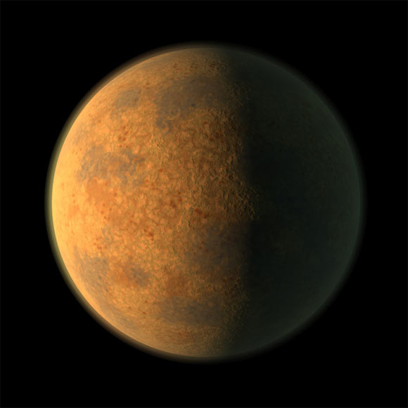 An artist’s rendition of an eggshell exoplanet. Image credit: NASA / JPL-Caltech.