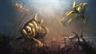 Reconstruction of Mawsonia sp. roaming in the brackish or fresh water costal environment of Texas during the Cenomanian age of the Late Cretaceous epoch. Image credit: Zubin Erik Dutta.