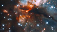This Hubble image shows G035.20-0.74, a star-forming nebula located 7,143 light-years away in the constellation of Aquila. Image credit: NASA / ESA / J. Tan, Chalmers University of Technology / Gladys Kober, NASA & Catholic University of America.