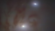 This image, taken with the MUSE instrument on ESO’s Very Large Telescope, shows two bright galactic nuclei, each housing a supermassive black hole, in NGC 7727. Image credit: ESO / Voggel et al.