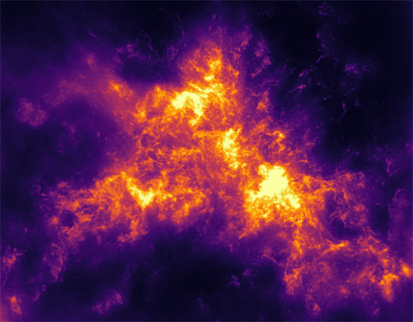 This image shows the Small Magellanic Cloud, a dwarf galaxy that is a satellite of our Milky Way Galaxy. Image credit: Pingel et al., arXiv: 2111.05339.