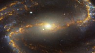 This image shows NGC 1300, a barred spiral galaxy some 61 million light-years away in the constellation of Eridanus. Image credit: ESO / ALMA / NAOJ / NRAO / PHANGS.