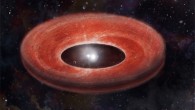 An artist’s impression of a transition disk around an evolved binary star. Image credit: N. Stecki.