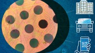 2DPA-1 is a 2D polymer that self-assembles into sheets and could be used as a lightweight, durable coating for car parts or cell phones, or as a building material for bridges or other structures. Image credit: Christine Daniloff, MIT.