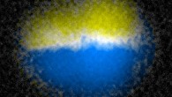 A ‘domain wall’ in this image is the lighter line between two groups of atoms. Image credit: Kai-Xuan Yao.