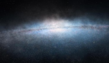 An artist’s impression of a dwarf galaxy. Image credit: Rensselaer Polytechnic Institute.