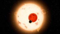 An artist’s impression of Kepler-16b and its two parent stars. Image credit: NASA / JPL-Caltech / R. Hurt.