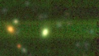 The three-color optical image of the host galaxy of the LADUMA J033046.20-275518.1 hydroxyl megamaser, taken from the Hyper Suprime-Cam (HSC) on the 8.2-m Subaru Telescope. Image credit: Glowacki et al., arXiv: 2204.02523.