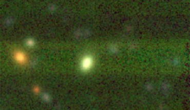 The three-color optical image of the host galaxy of the LADUMA J033046.20-275518.1 hydroxyl megamaser, taken from the Hyper Suprime-Cam (HSC) on the 8.2-m Subaru Telescope. Image credit: Glowacki et al., arXiv: 2204.02523.
