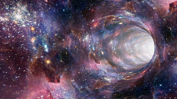 Shoshany et al. define and analyze a new model of time travel paradoxes, which is fully compatible with all known physics; the model consists of a wormhole time machine in 3+1 spacetime dimensions, which can be either permanent (existing eternally) or temporary (activated only for a short time). Image credit: Genty.