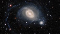 This image from the Dark Energy Camera shows the interacting galaxy pair NGC 1512 and NGC 1510. Image credit: Dark Energy Survey / DOE / FNAL / DECam / CTIO / NOIRLab / NSF / AURA / T.A. Rector, University of Alaska Anchorage & NSF’s NOIRLab / J. Miller, Gemini Observatory & NSF’s NOIRLab / M. Zamani & D. de Martin, NSF’s NOIRLab.