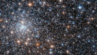 This Hubble image shows NGC 6558, a globular cluster located 23,000 light-years away in the constellation of Sagittarius. The color image was made from separate exposures taken in the visible and near-infrared regions of the spectrum with Hubble’s Advanced Camera for Surveys (ACS) instrument. It is based on data obtained through two filters. The color results from assigning different hues to each monochromatic image associated with an individual filter. Image credit: NASA / ESA / Hubble / R. Cohen.