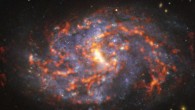 This image shows NGC 1087, a barred spiral galaxy some 80 million light-years away in the constellation of Cetus. Image credit: ESO / ALMA / NAOJ / NRAO / PHANGS.