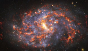 This image shows NGC 1087, a barred spiral galaxy some 80 million light-years away in the constellation of Cetus. Image credit: ESO / ALMA / NAOJ / NRAO / PHANGS.