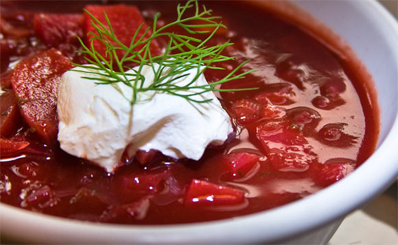 Ukrainian borsch. Image credit: Liz West / CC BY-SA 4.0.